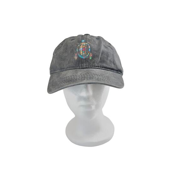 Black Gray Acid Wash Rainbow Colorful Sea Turtle Baseball Cap Hat Adjustable NEW - Picture 1 of 5